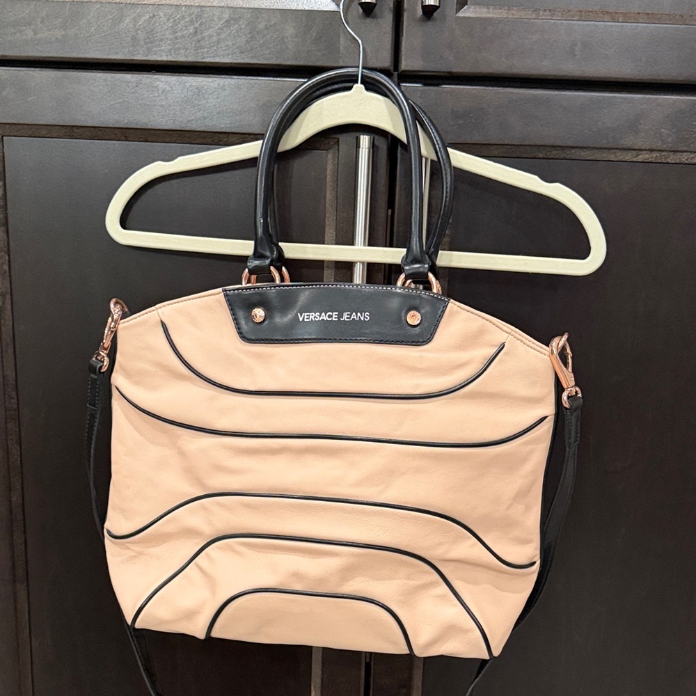 Versace Jeans Collection Peach and Black Shoulder Bag